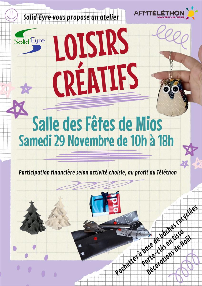 Ateliers loisirs créatifs et soirée danse