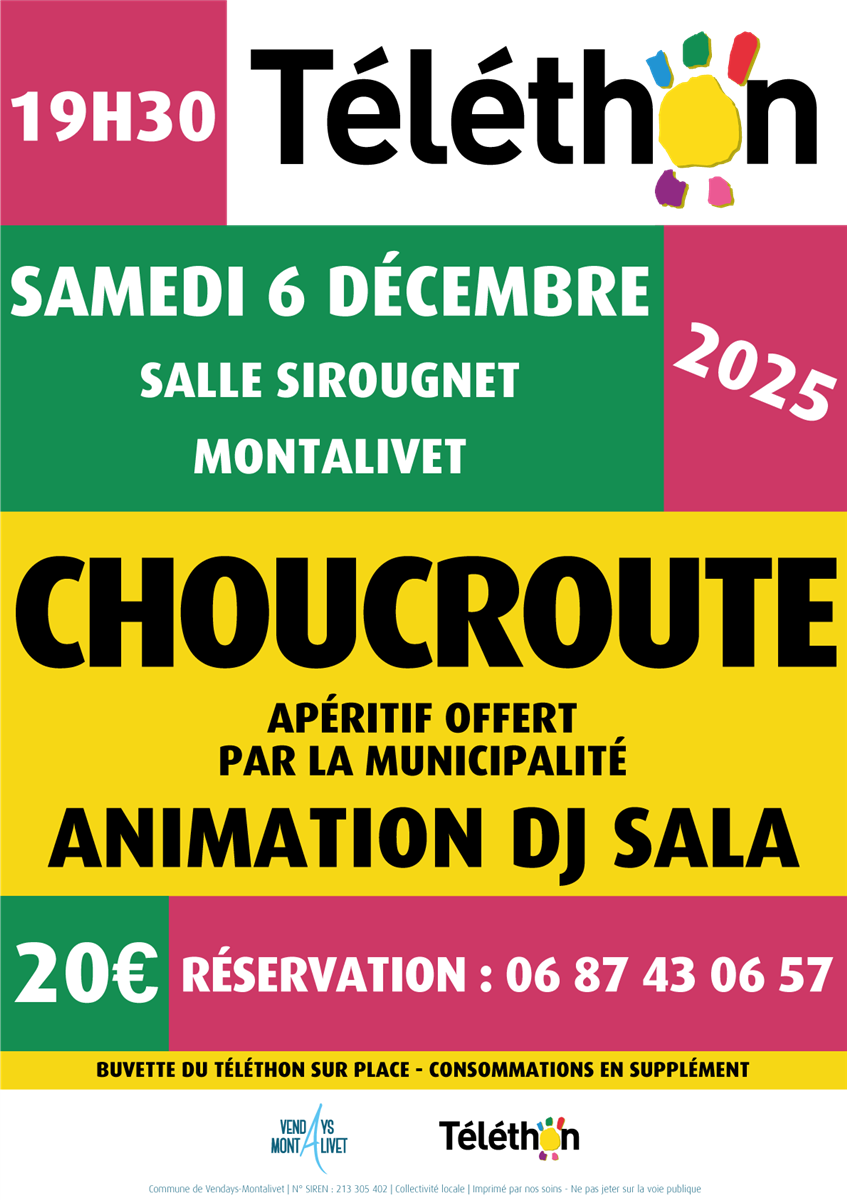 Téléthon : Soirée Choucroute