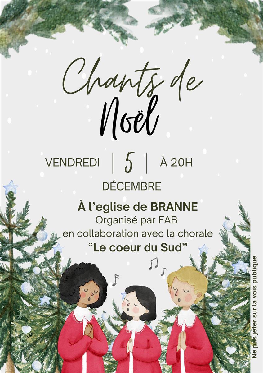 Chants de noël à l'église de Branne