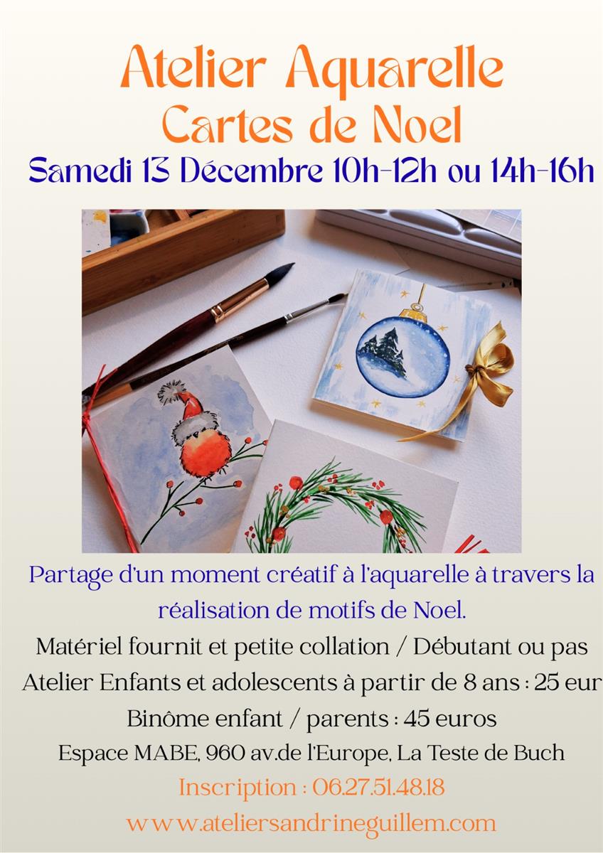 Atelier Aquarelle Cartes de Noël