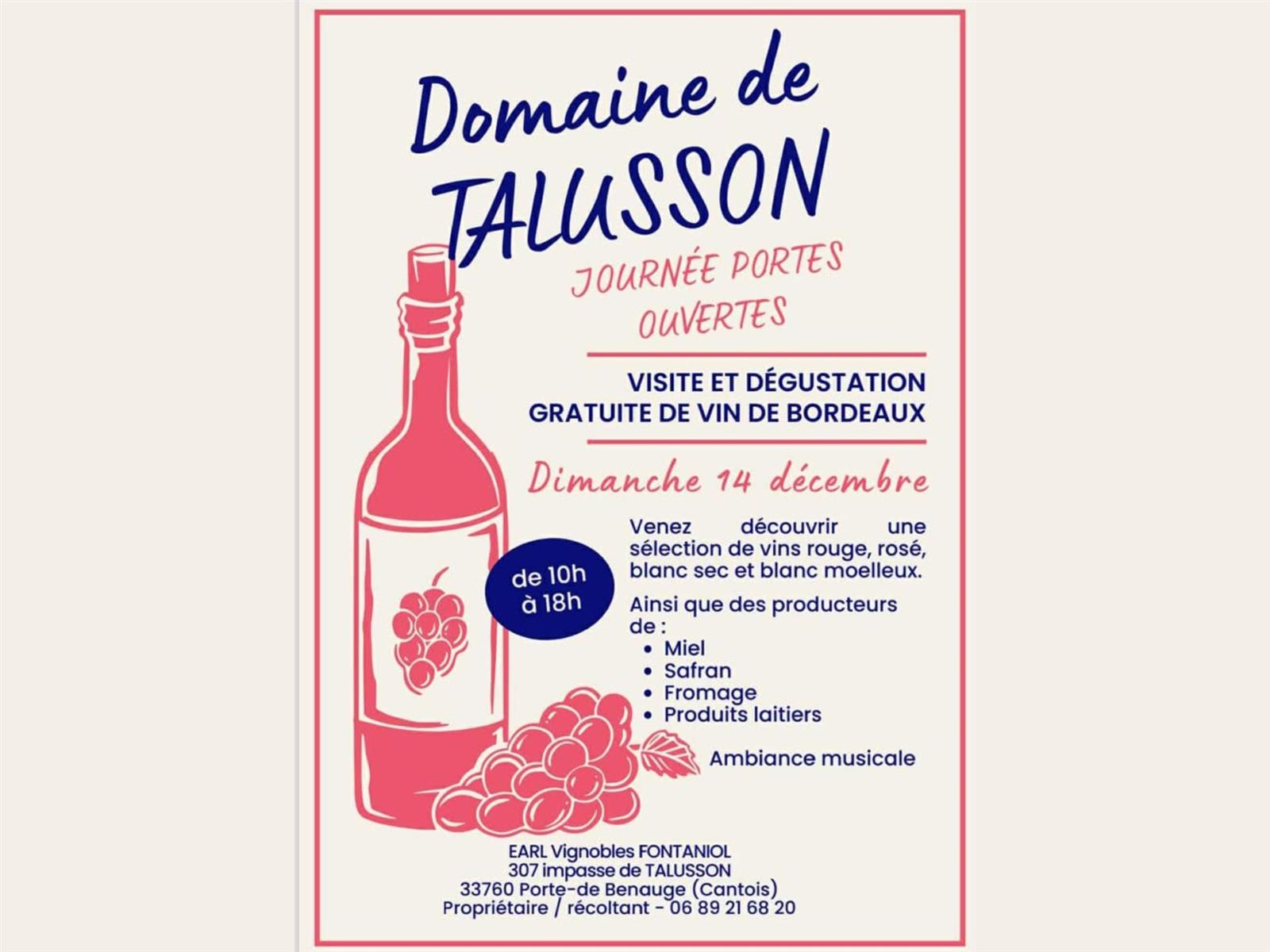 Portes ouvertes au Domaine de Talusson