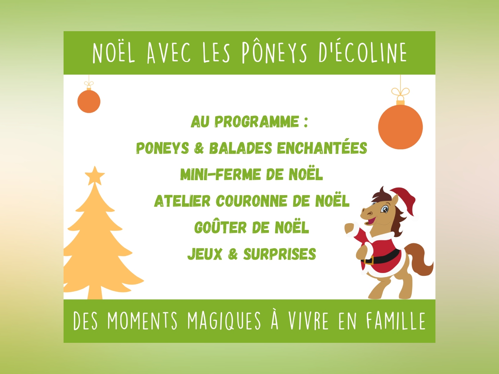 Noël avec les poneys d'Écoline
