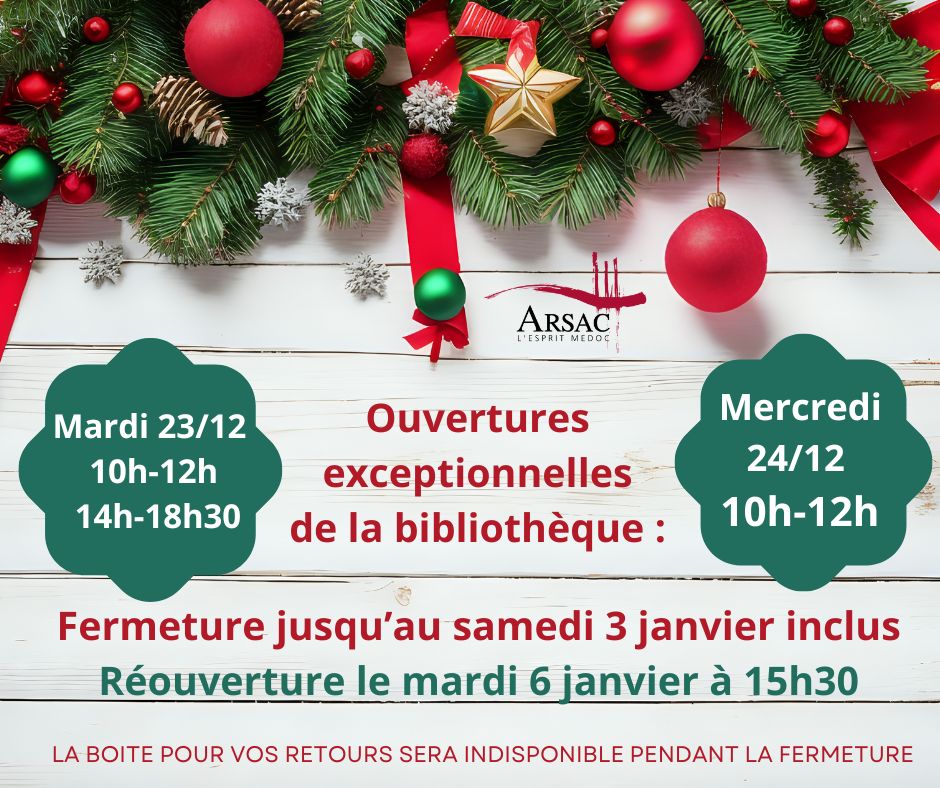 Ouvertures exceptionnelles de la bibliothèque  ...