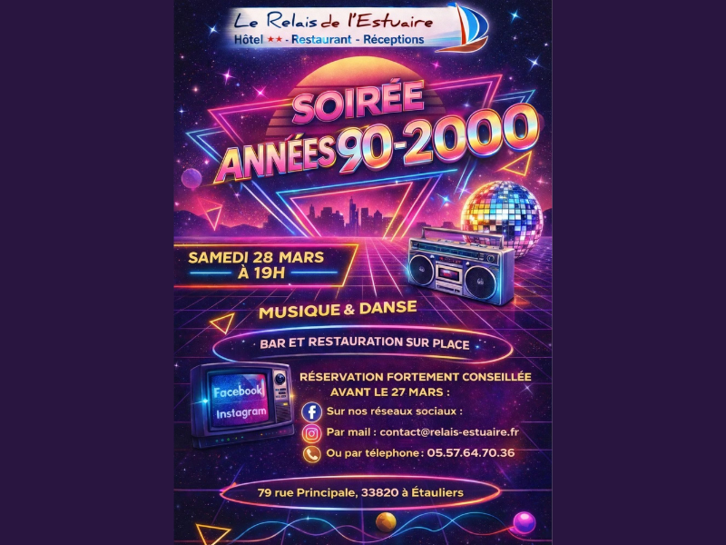 Soirée "Années 90 / 2000" au Relais de l'Estuaire