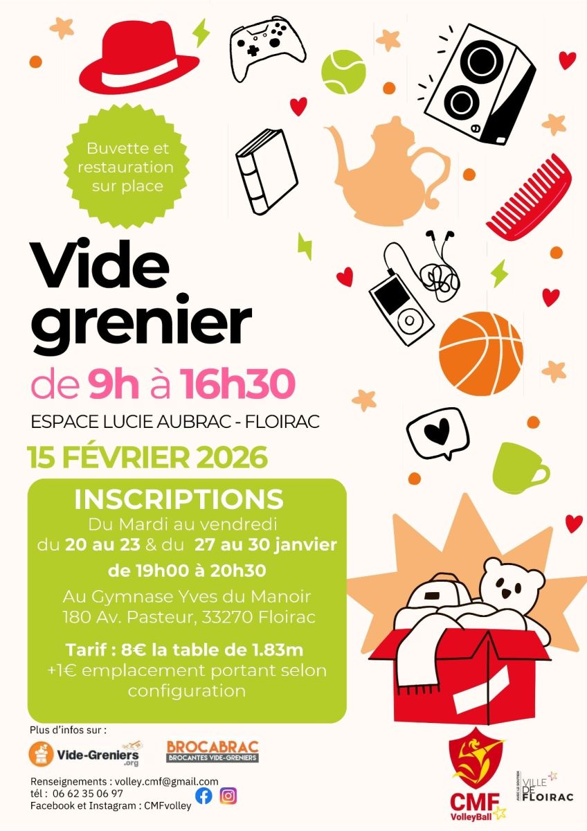 Vide Grenier organisé par le CM Floirac Volley ...