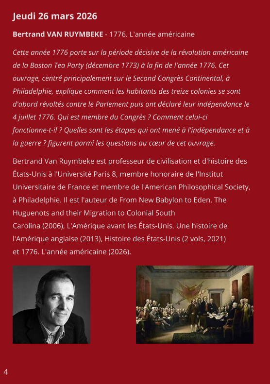 Conférence : Bertrand VAN RUYMBEKE - 1776. L'a ...