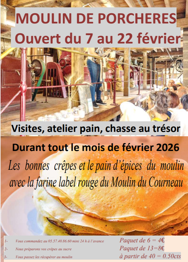 Vacances de février au Moulin de Porchères