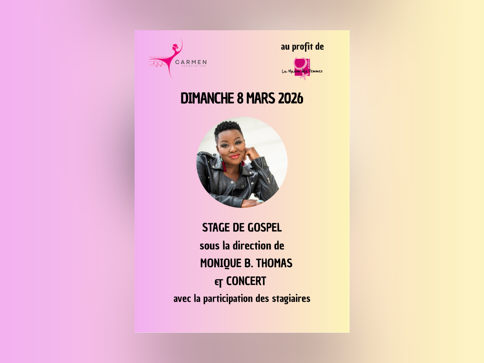 Concert gospel de Monique B. Thomas