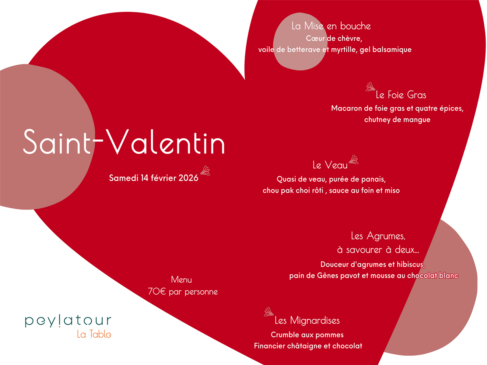 La Saint-Valentin à Pey la Tour La Table