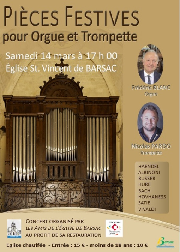 Concert "Pieces Festives" pour orgue et trompette