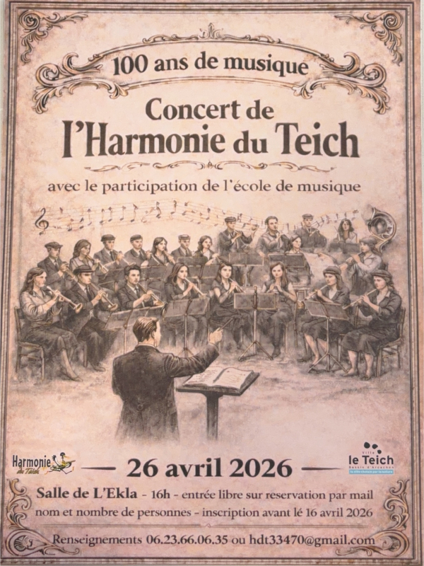 Concert de l'Harmonie du Teich.100 ans de musique.