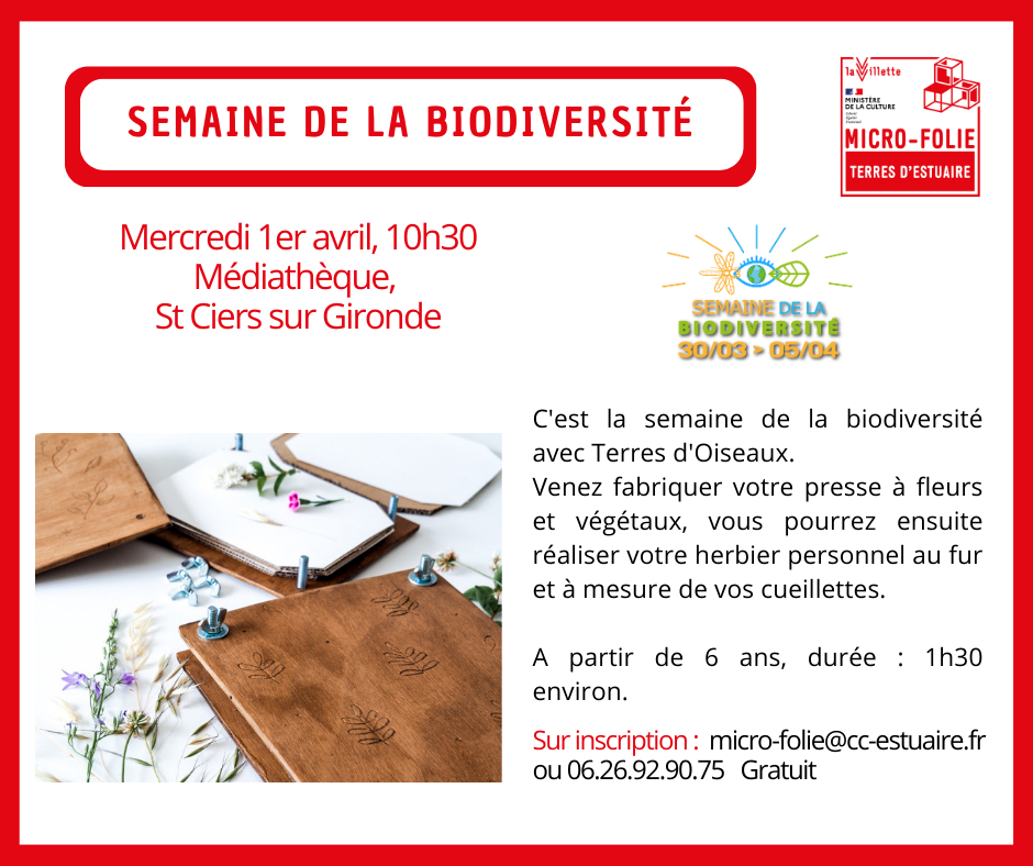 SEMAINE DE LA BIODIVERSITÉ - Fabrication d'une ...
