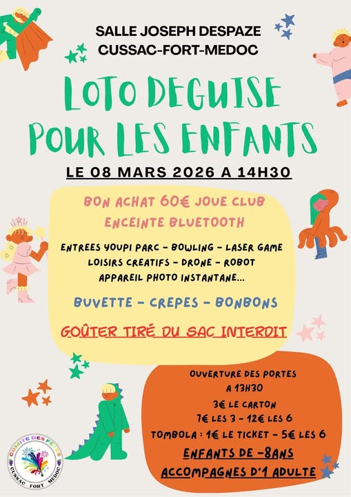 Loto déguisé pour les enfants à Cussac
