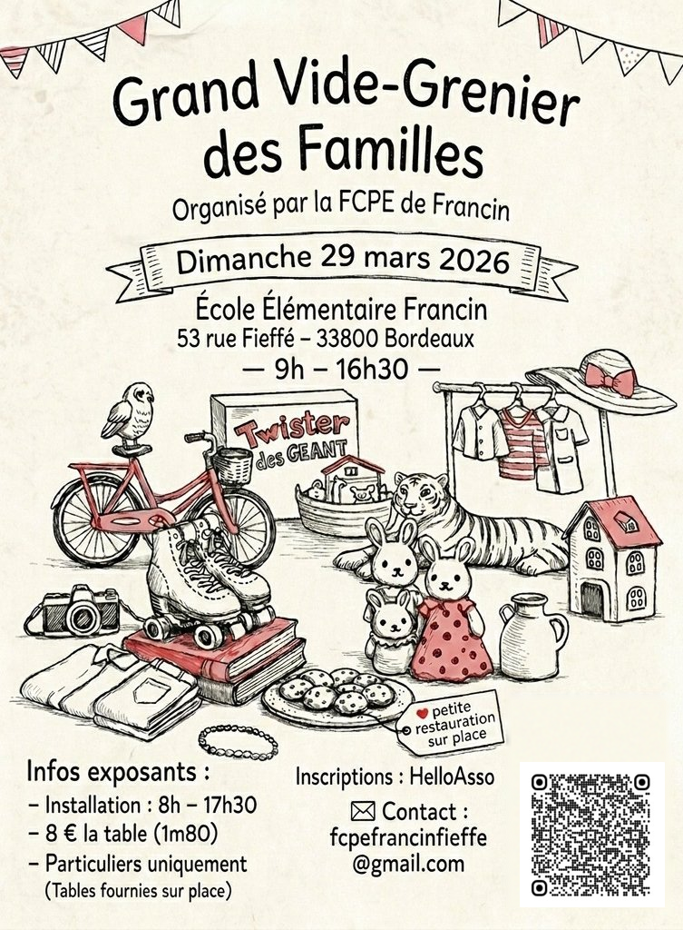 Vide grenier des Familles à l'école Francin di ...