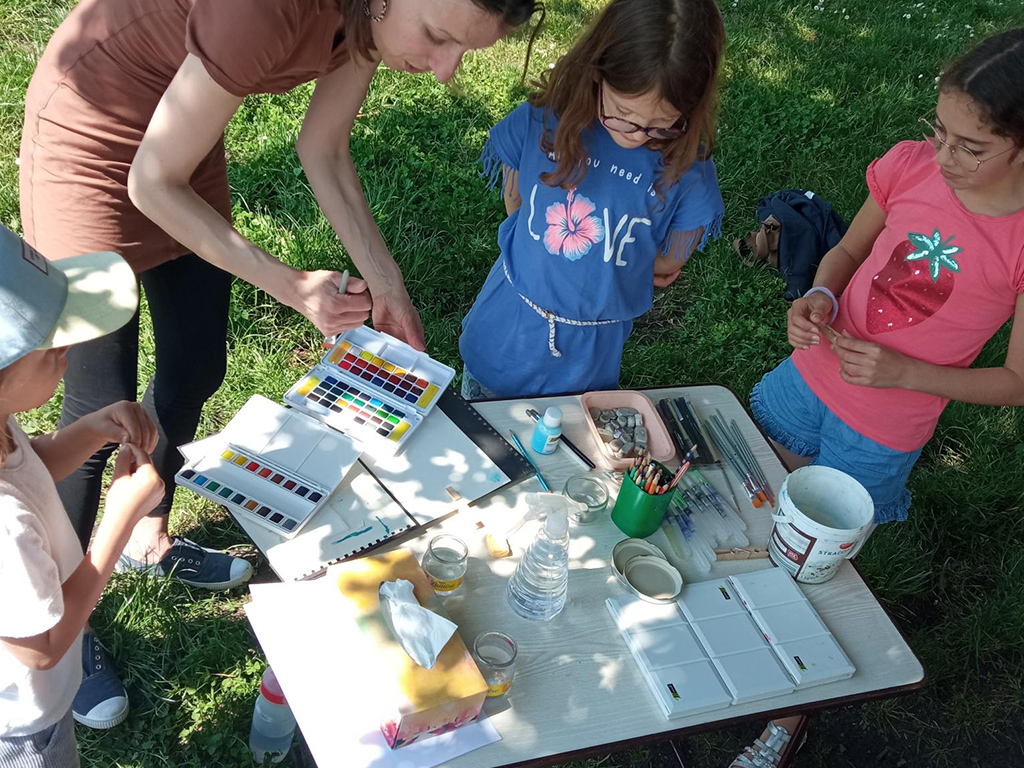 Aquarelle et dessin en plein air à Lanton