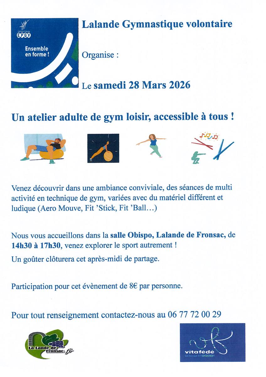 Atelier adulte de gym loisirs