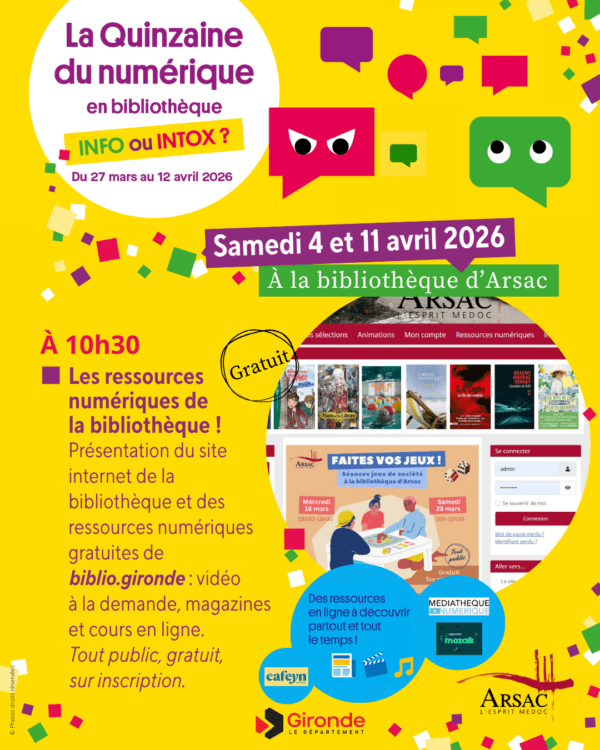 La quinzaine du numérique en bibliothèque à Arsac