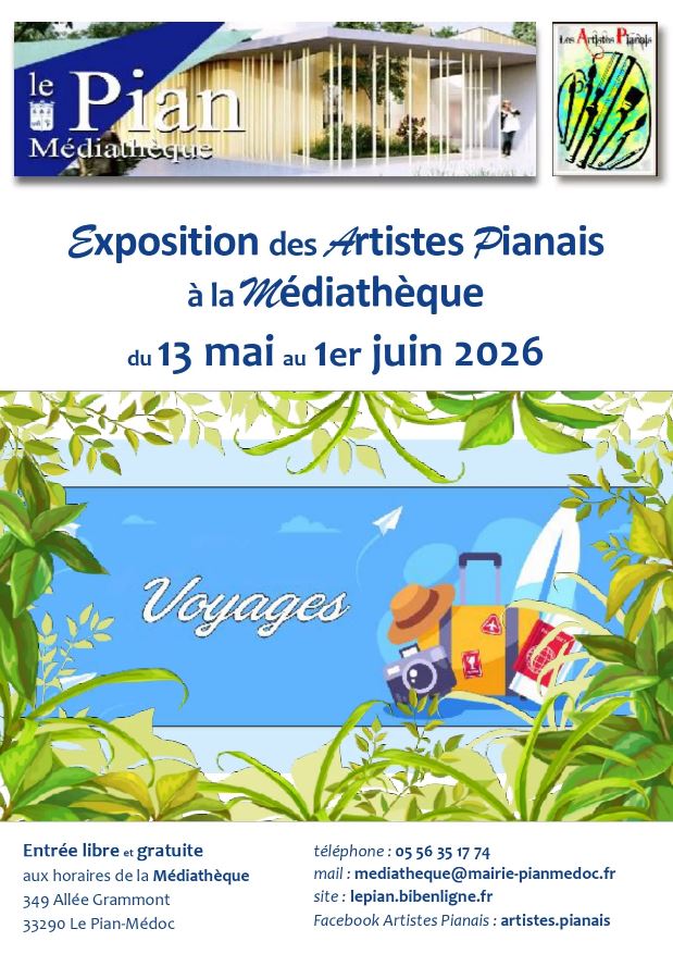 Exposition des Artistes Pianais à la Médiathèque