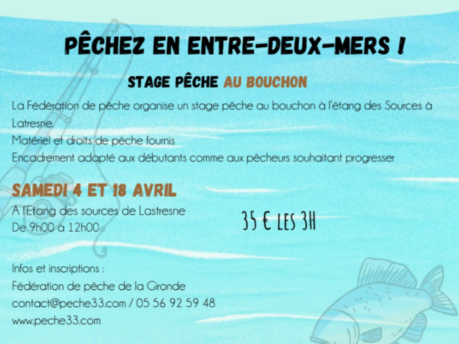 Stage découverte de pêche au bouchon