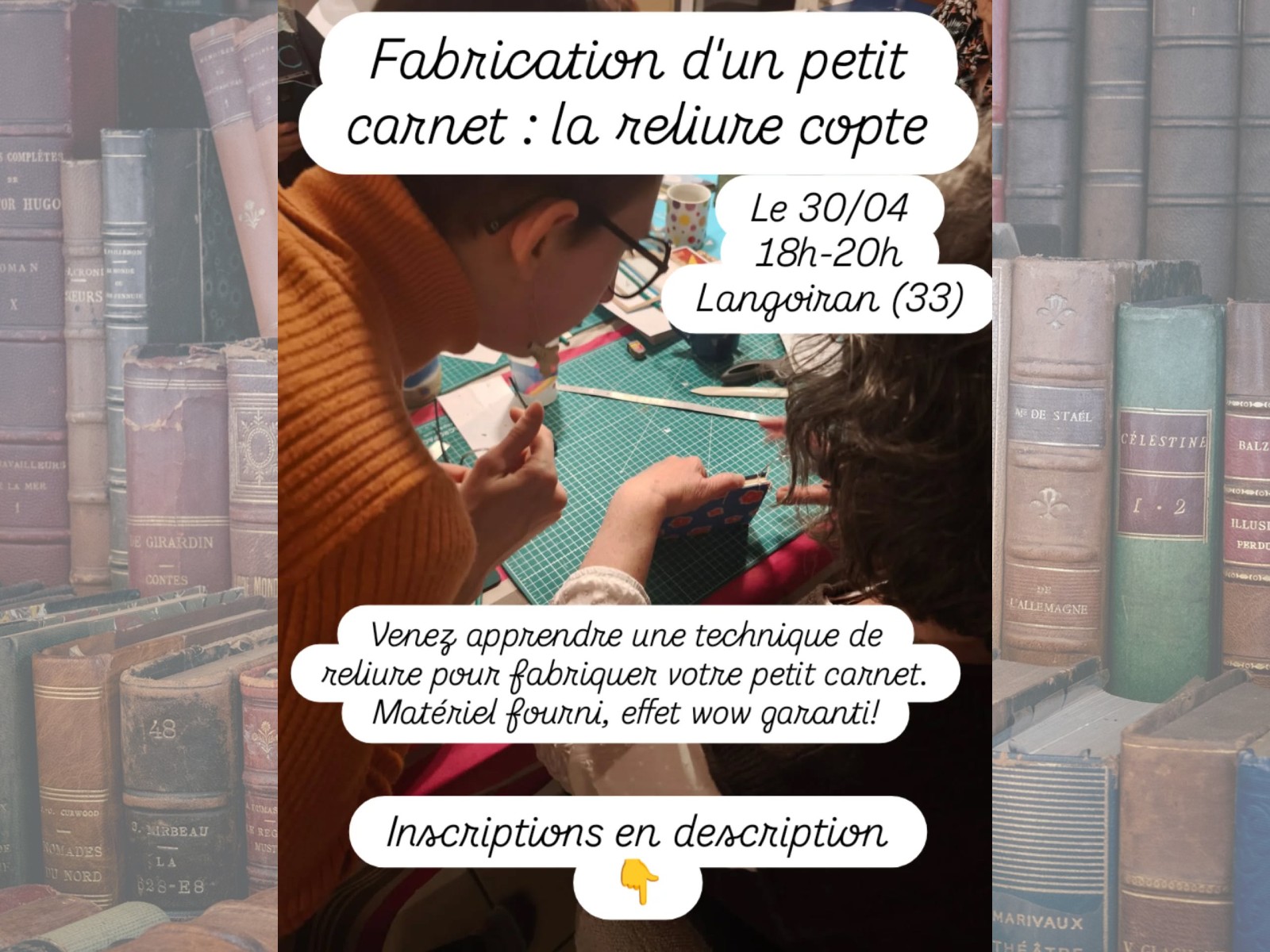 Atelier "Fabrication d'un petit carnet : reliu ...