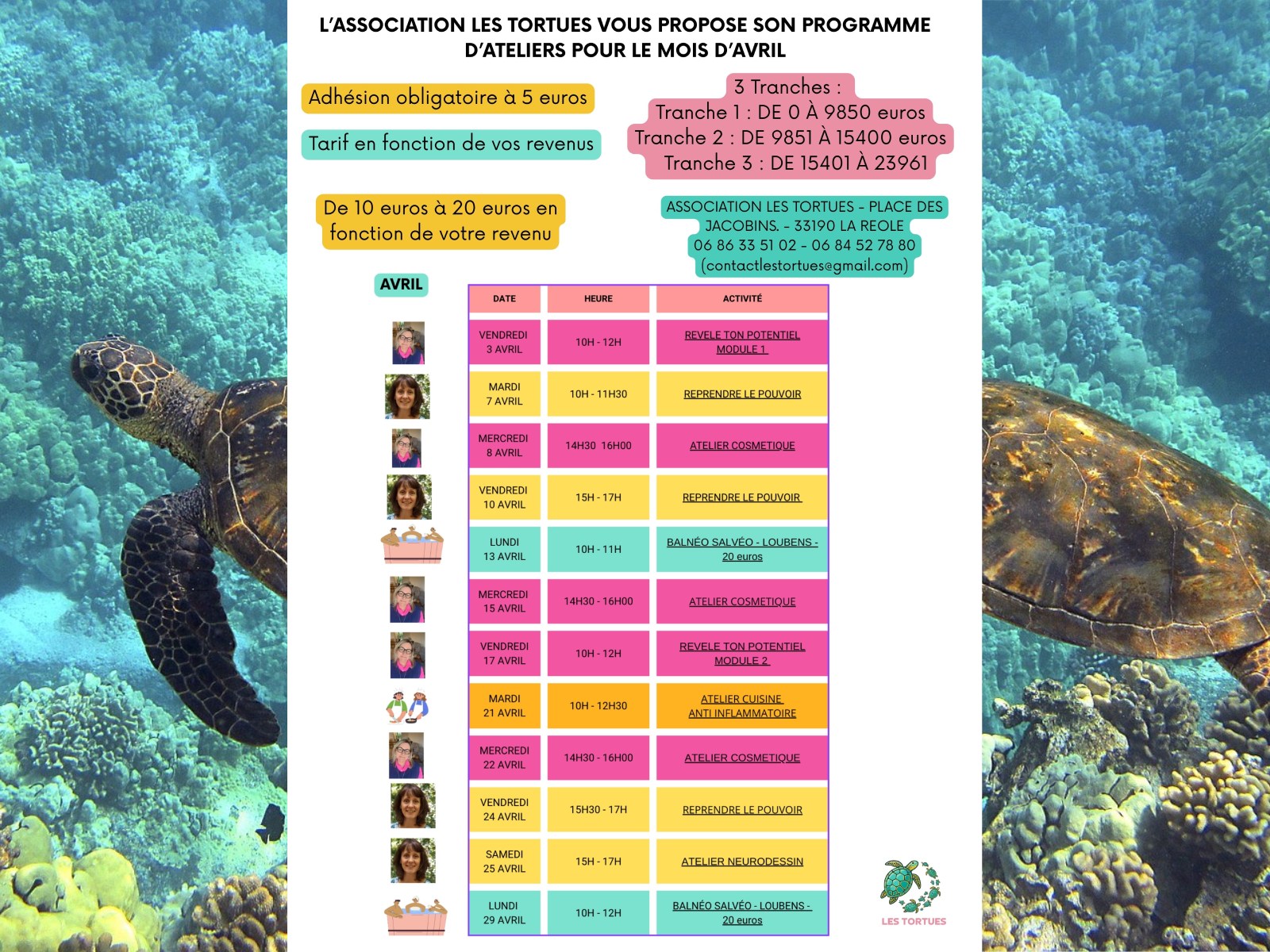 Association les tortues : Programme du mois d' ...