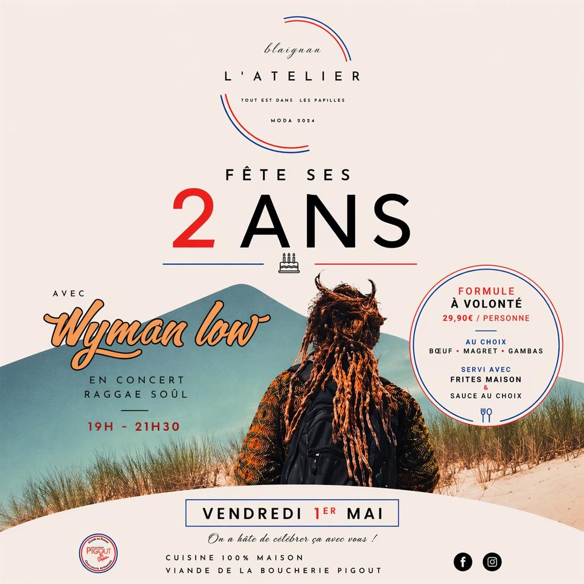 Le restaurant L'Atelier fête ses 2 ans