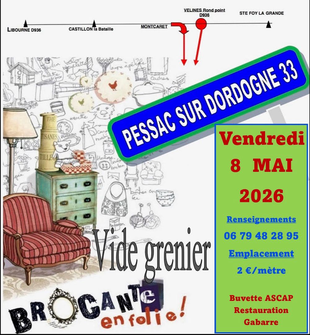 Vide-grenier à Pessac/Dordogne