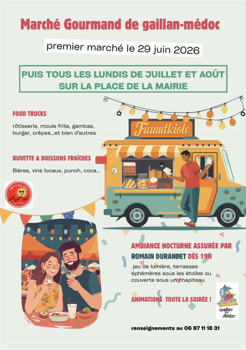 Marché nocturne et gourmand à Gaillan-Médoc
