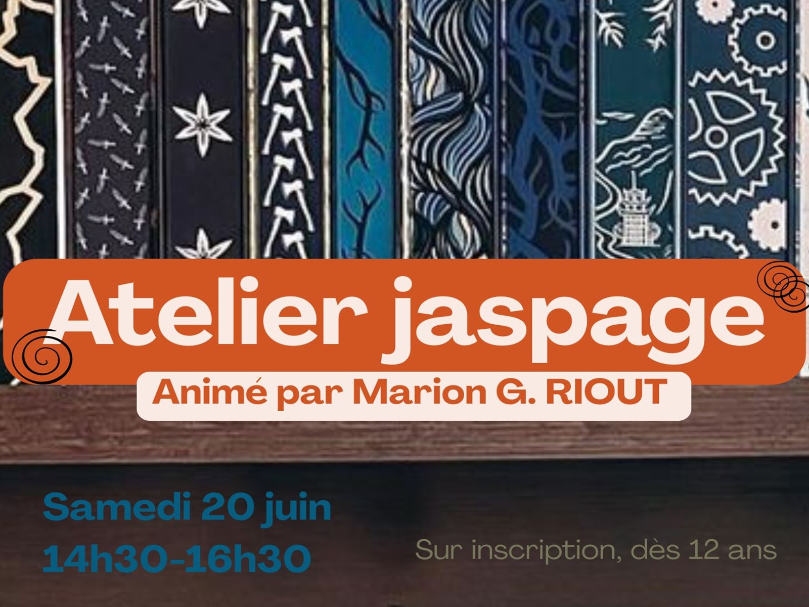 Atelier jaspage (décoration de livre)