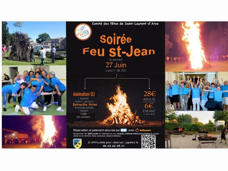Soirée repas feu de la Saint-Jean à St Laurent ...