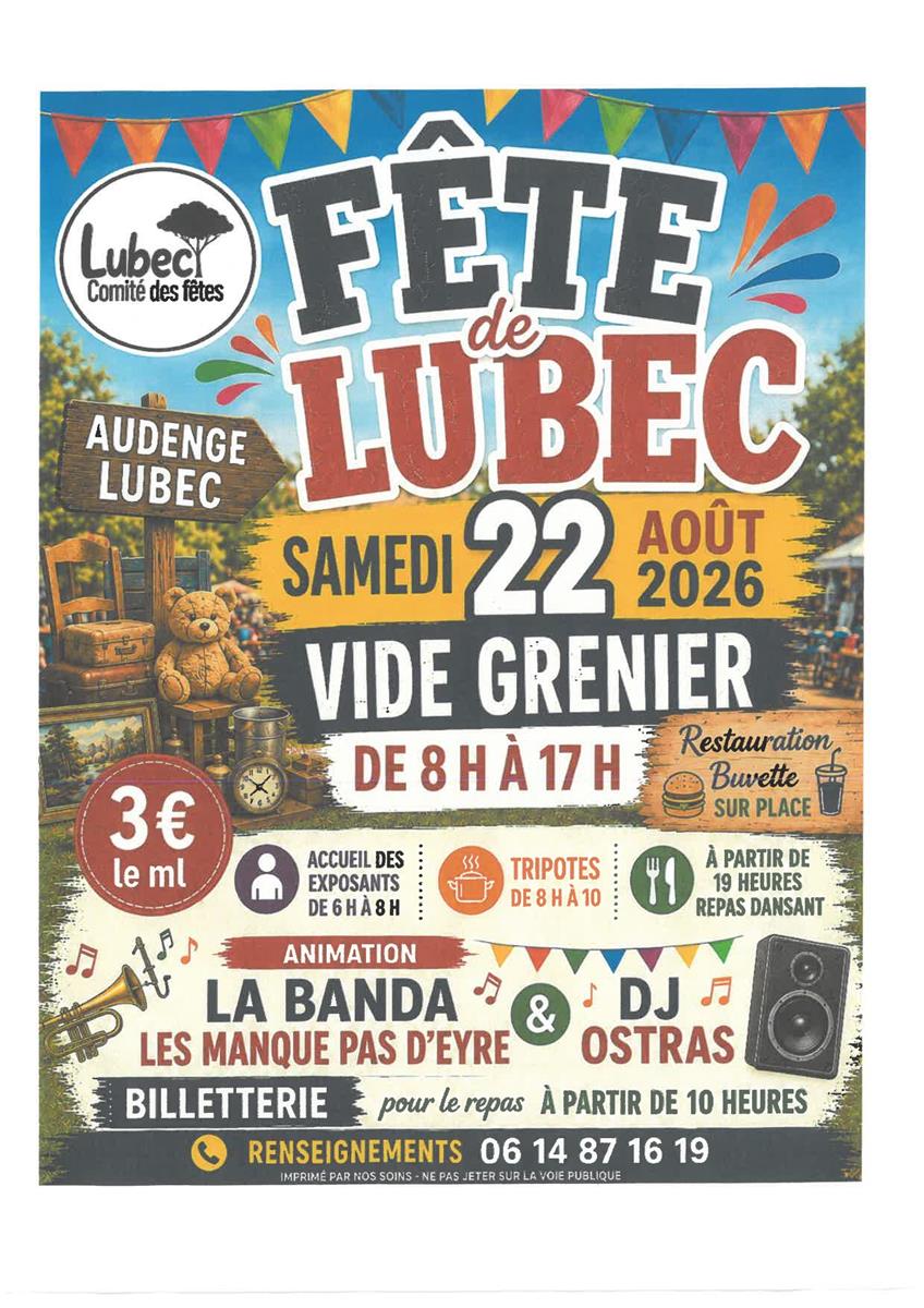 Fête de Lubec : vide-grenier, repas dansant et ...
