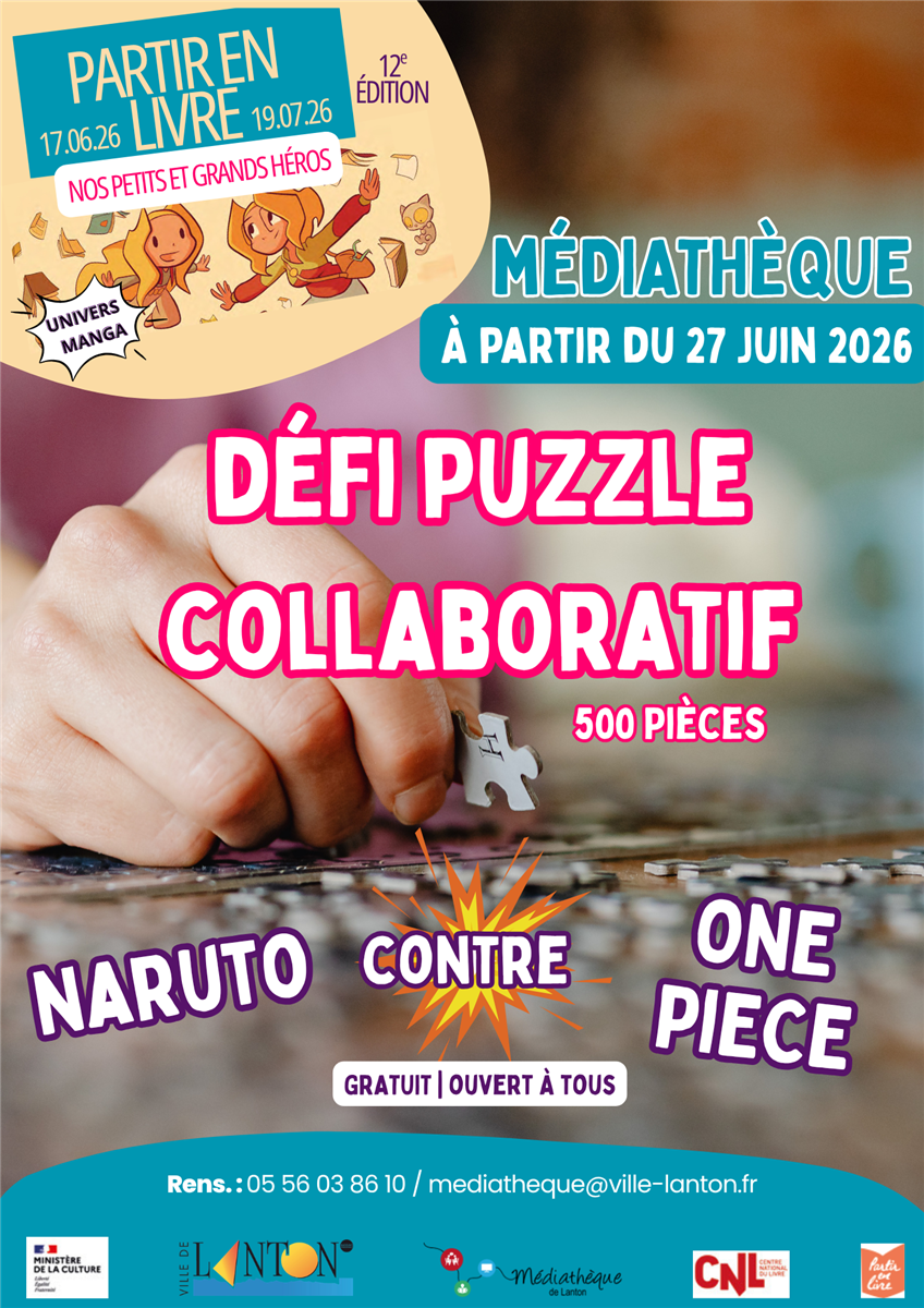Partir en livre défi puzzle collaboratif