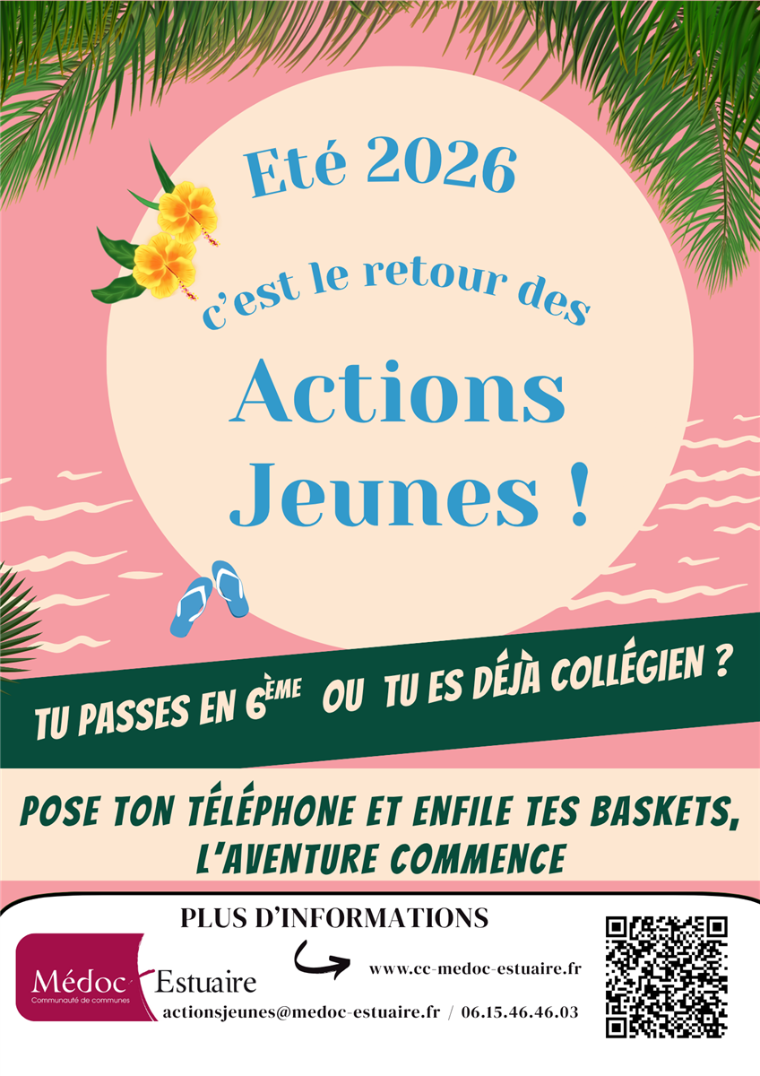 Actions jeunes Médoc Estuaire été 2026