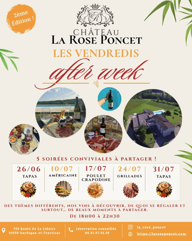 Les vendredis After Week au Château La Rose Poncet