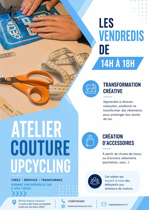 Atelier couture avec ... - Crédit: Marée Haute Couture Andernos | CC BY-NC-ND 4.0