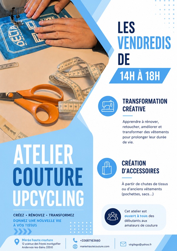 Atelier couture avec ... - Crédit: Marée Haute Couture Andernos | CC BY-NC-ND 4.0