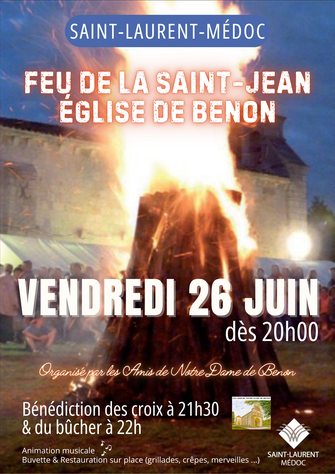 Feu de la Saint-Jean - Eglise de Benon