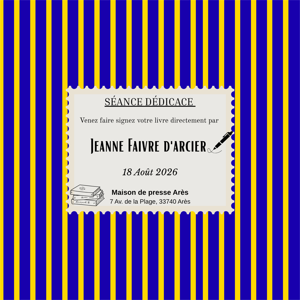 Séance signature par Jeanne Faivre d'arcier