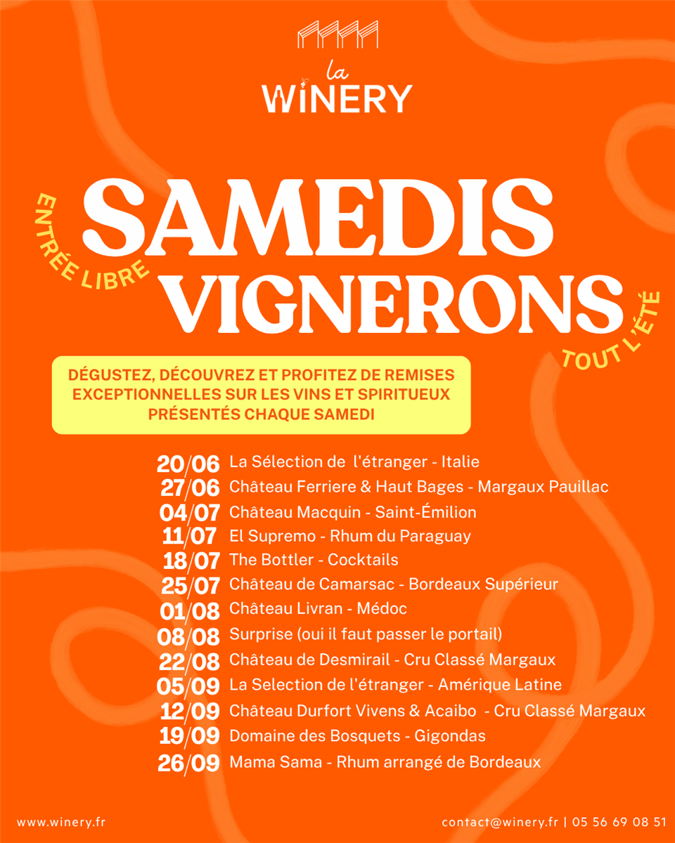 SAMEDIS VIGNERONS : M ... - Crédit: La Winery | CC BY-NC-ND 4.0