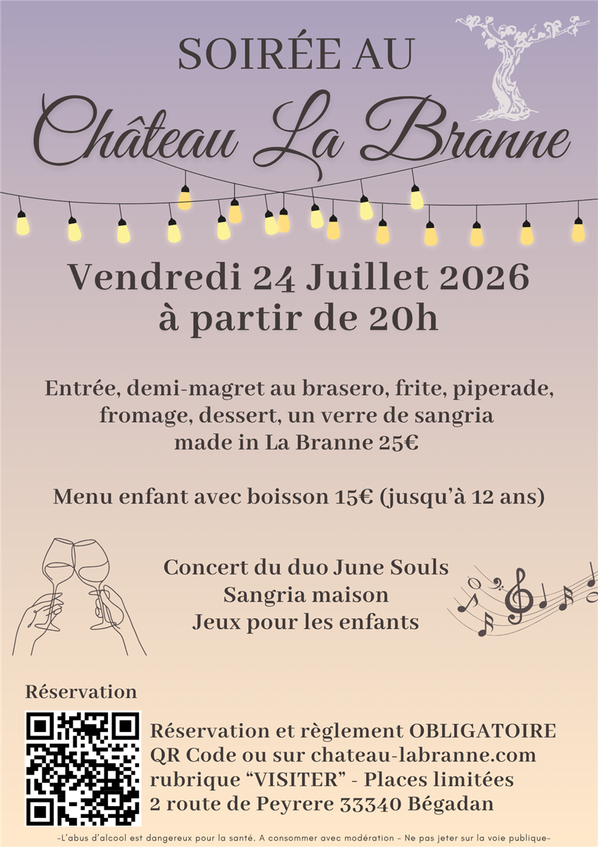 Soirée festive au Château La Branne