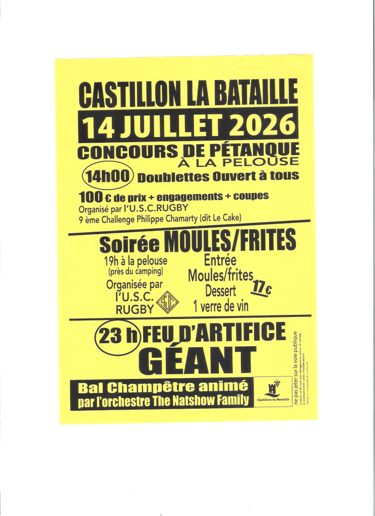 Concours de Pétanque à la Pelouse Castillon-La ...