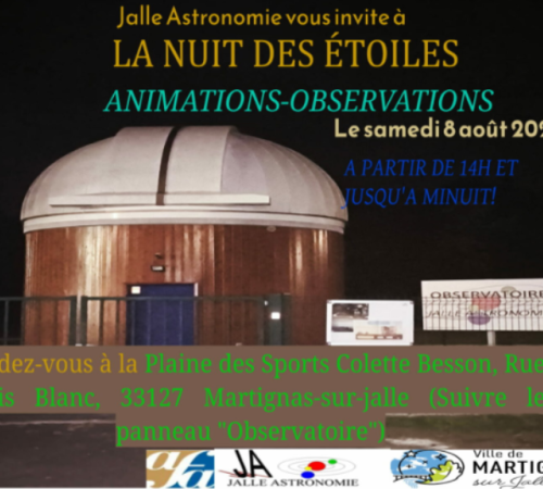 NUITS DES ETOILES 2026 _ MARTIGNAS-sur-Jalle _ 8 août