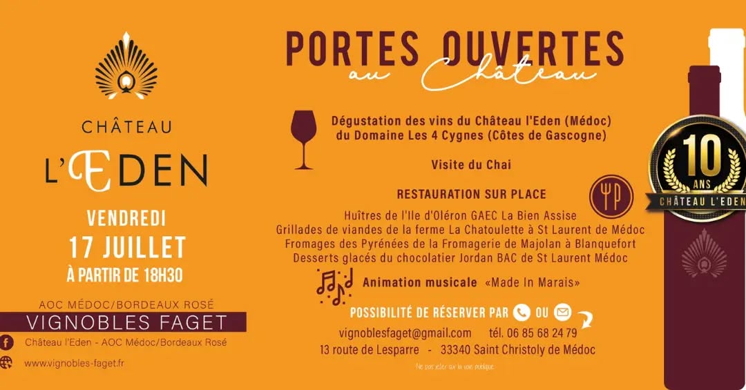 Soirée Portes Ouvertes au Château l'Eden
