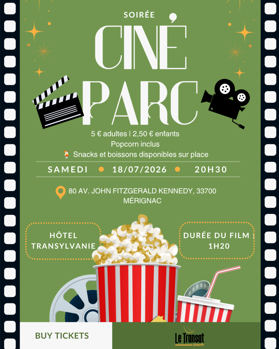 🎬✨ Soirée Ciné Parc au Transat ! 🍿