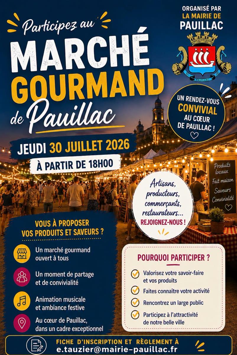 Marché nocturne et gourmand à Pauillac