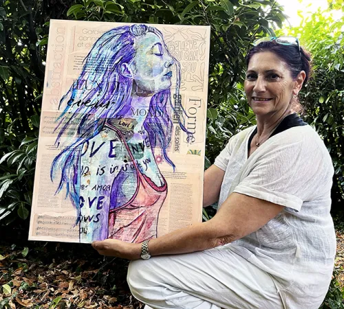 Fragments d'émotions féminines de l'artiste peintre Aimère à Arcachon