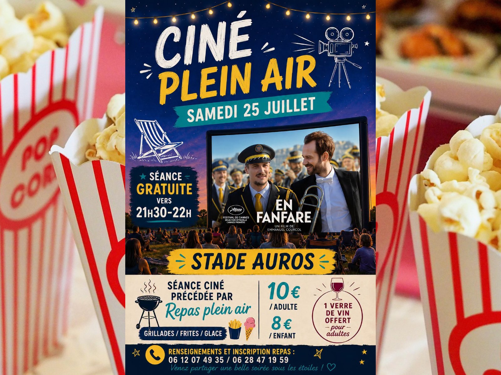 Soirée grillades et ciné plein air "En fanfare"