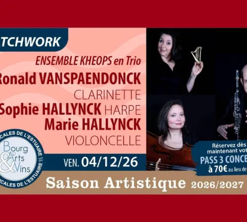 Concert de Bourg Arts et Vins : l'Ensemble KHEOPS avec clarinette, violoncelle et harpe