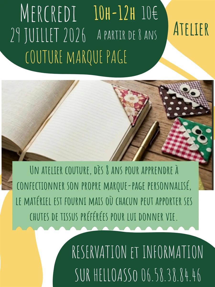 Atelier Créatif : Coutire marque-page (à parti ...