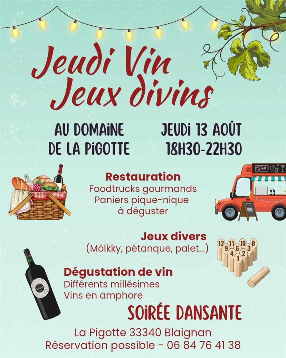 Guinguette : Jeudi Vin-Jeux Divins